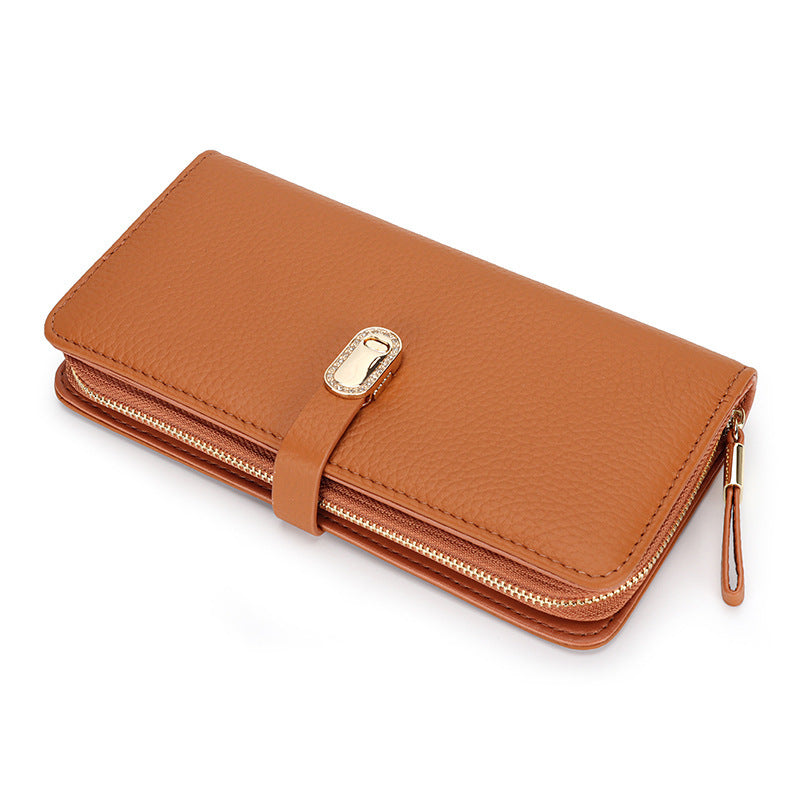Large Capacity Zipper Handbag with Phone Holder