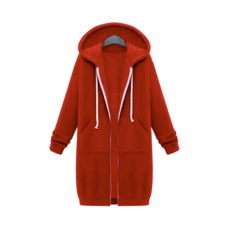 Hooded Long Sleeve Sweater Fleece Long Jacket Sell My Stuff
