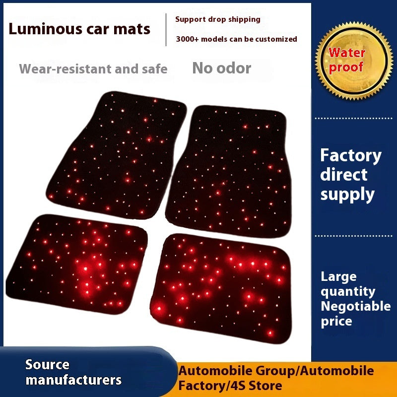 Baby's Breath Shaped Fiber Optic Light Car Foot Mat