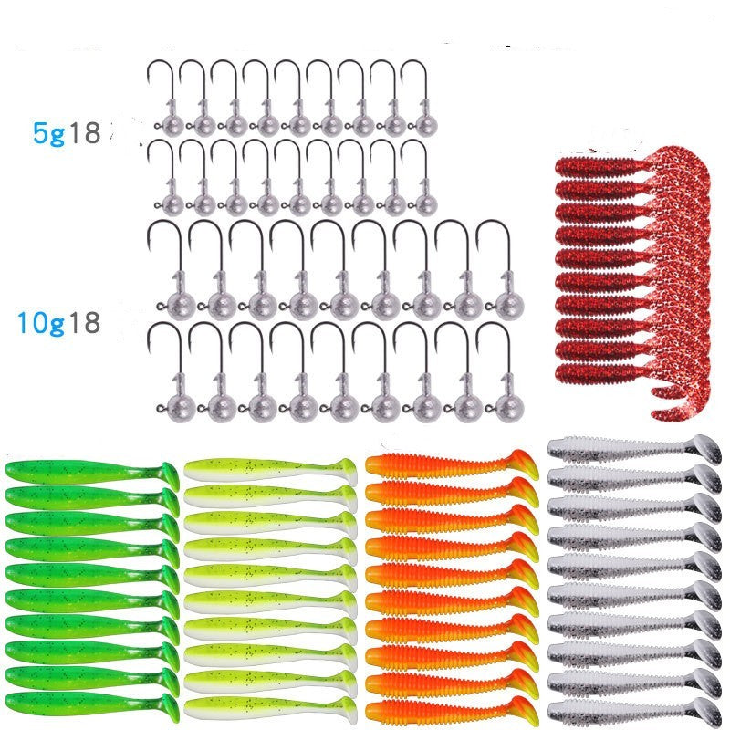 Portable Plastic Accessory Box Lead Hook Soft Bait Set