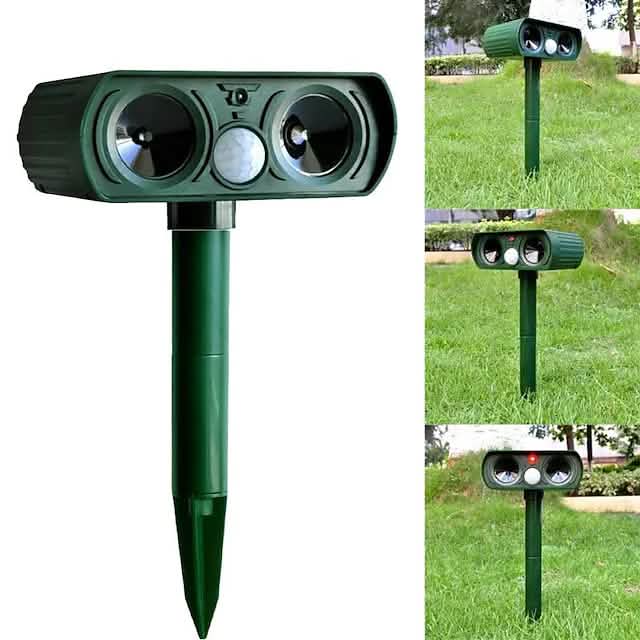 2-Piece: Outdoor Solar Ultrasonic Pest Repeller