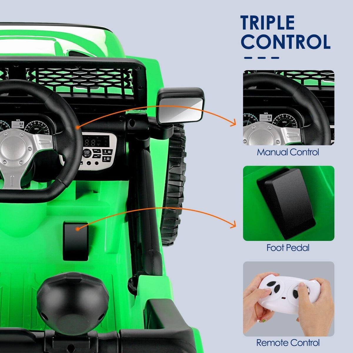 2-Seater 12V Electric Ride-On Truck with Bluetooth and Remote Control for Kids