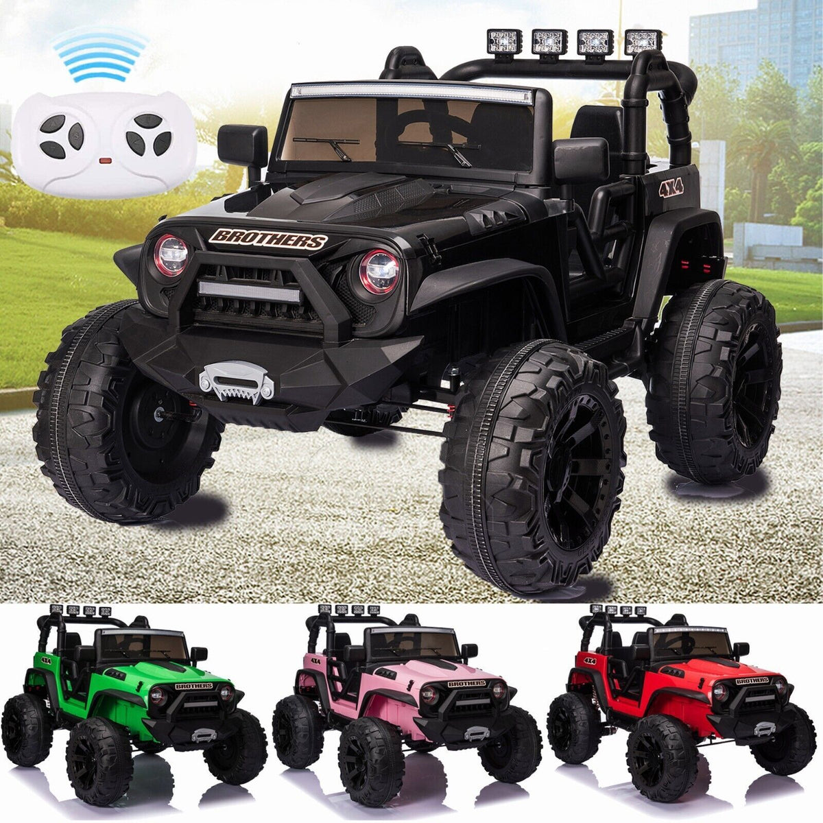 2-Seater 24V Electric Ride-On Truck with Bluetooth and Remote Control for Kids