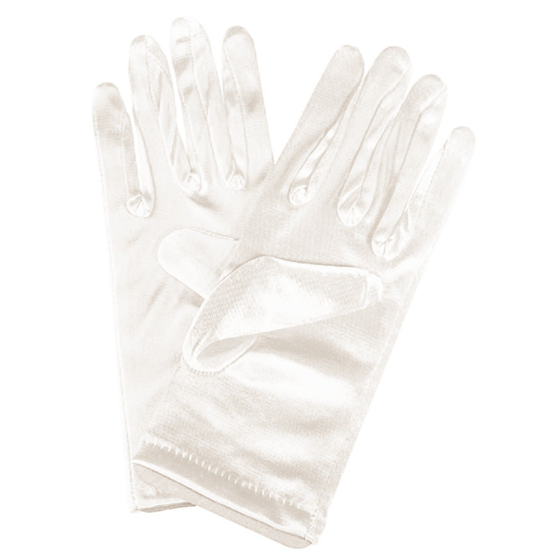 Bridal Wedding Gloves Short Satin Dress Cheongsam Gloves