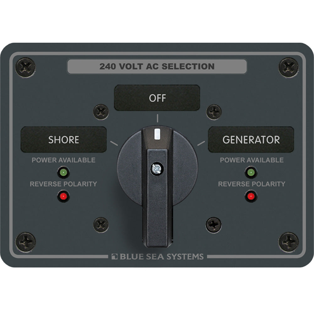 Blue Sea 8363 AC Rotary Switch Panel 65 Ampere 2 Positions + OFF, 3 Pole TRAPSKI