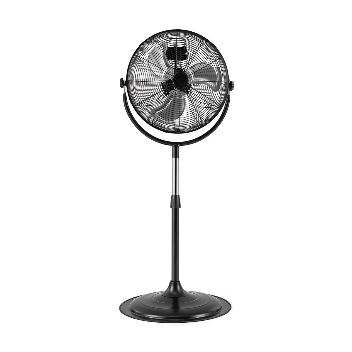 18 Inches High Velocity Pedestal Fan with 3 Speeds and Adjustable Height-Black
