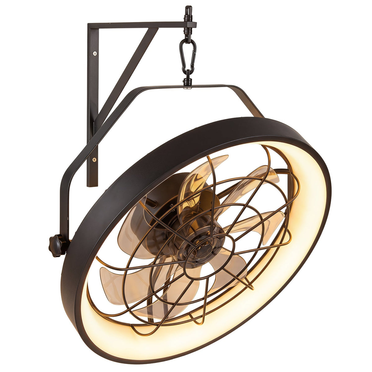 20" Wall Mounted Fan with Dimmable LED Light and Timer DirectDeals