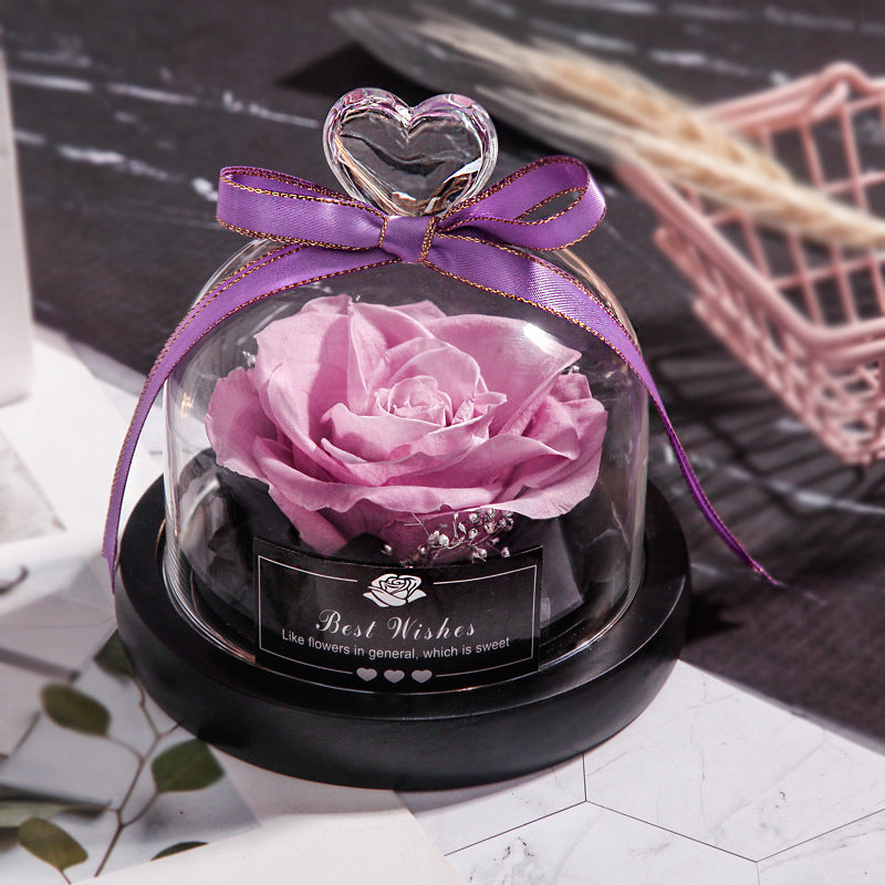 Valentine's Eternal Rose LED Glass Decor