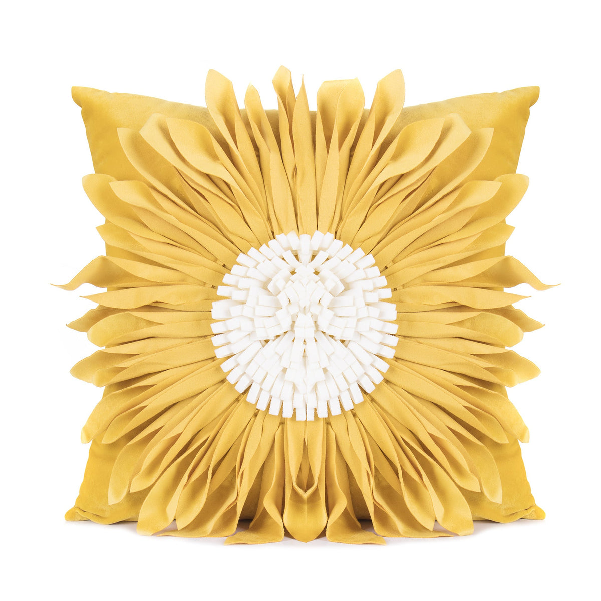 Modern White Velvet Chrysanthemum Pillow