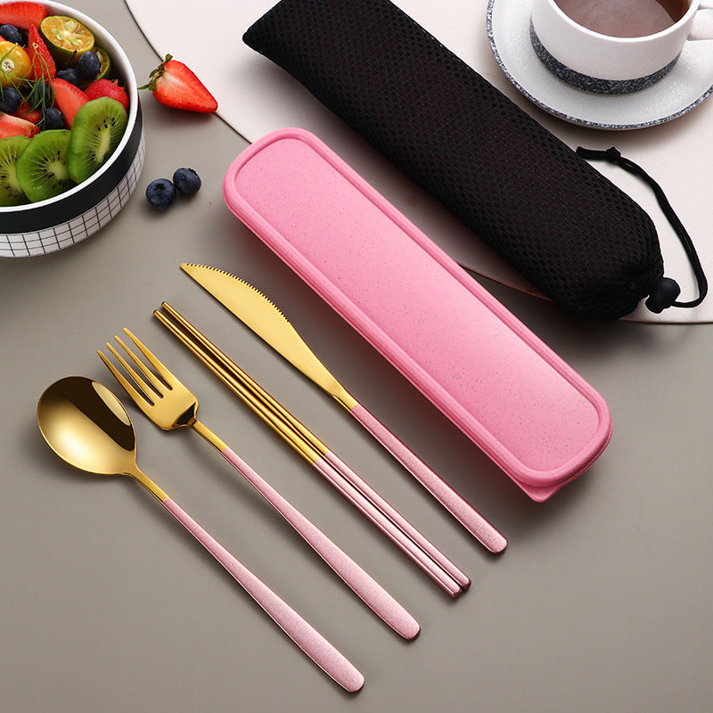 304 Stainless Steel Gold Cutlery Set With Case
