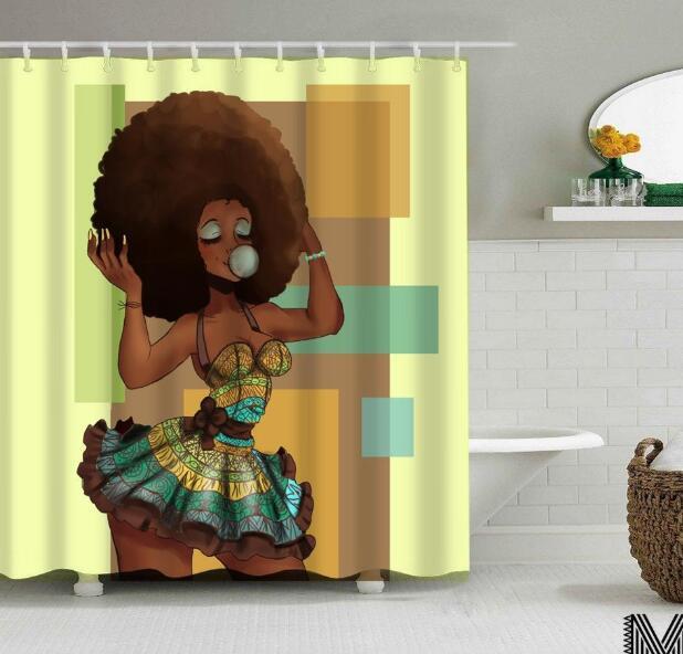 Graffiti Hip Hop African Girl Shower Curtain