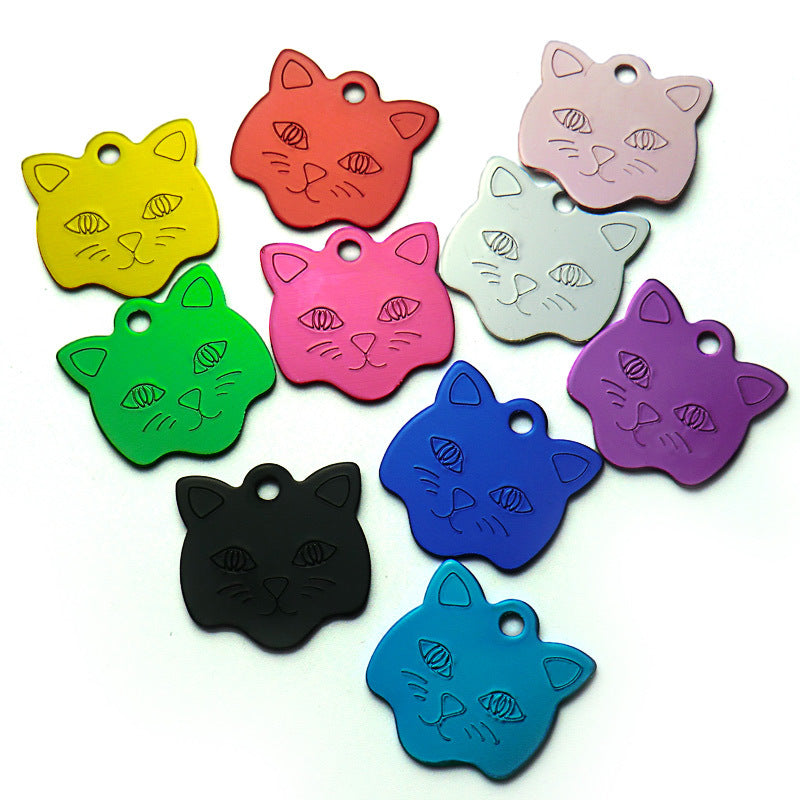 Cat head alumina pet tag