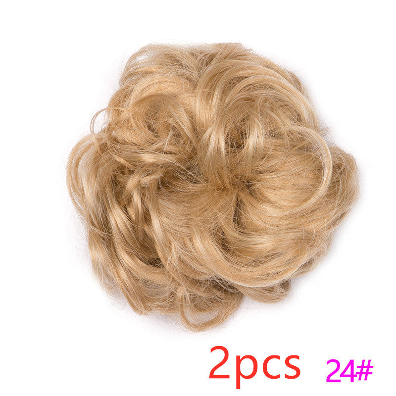 Fluffy Drawstring Curly Hair Bun Hair Set