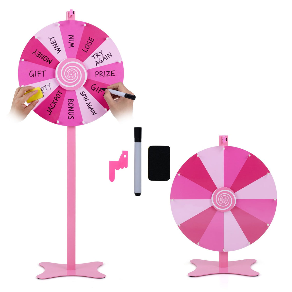 24 Inch Prize Wheel with Blackboard Marker and Eraser DirectDeals