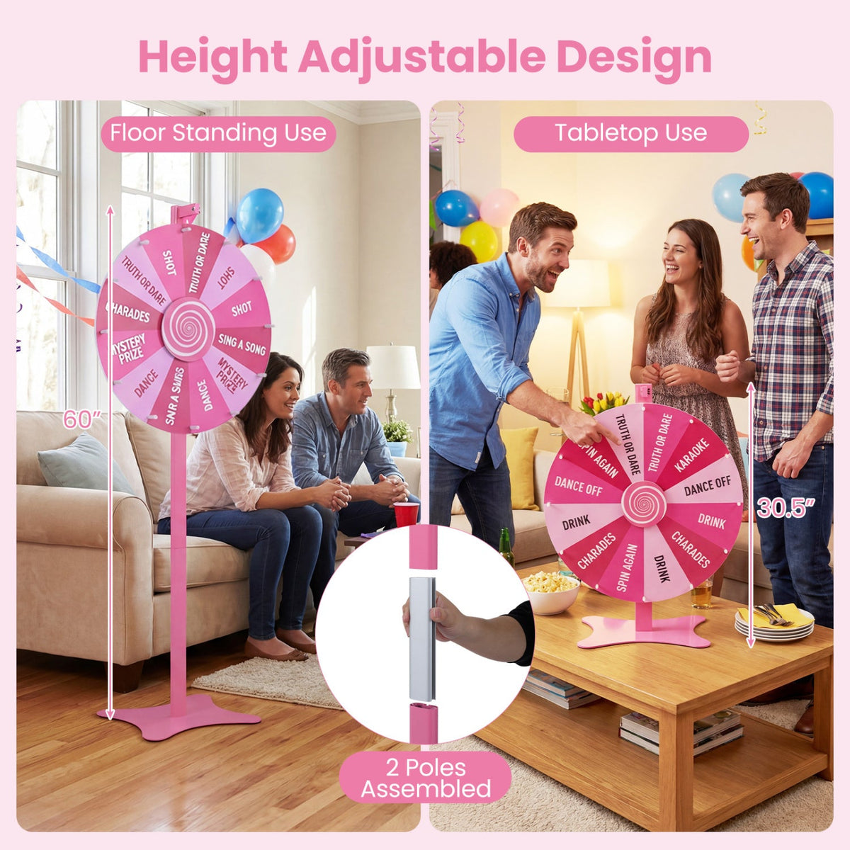 24 Inch Prize Wheel with Blackboard Marker and Eraser DirectDeals