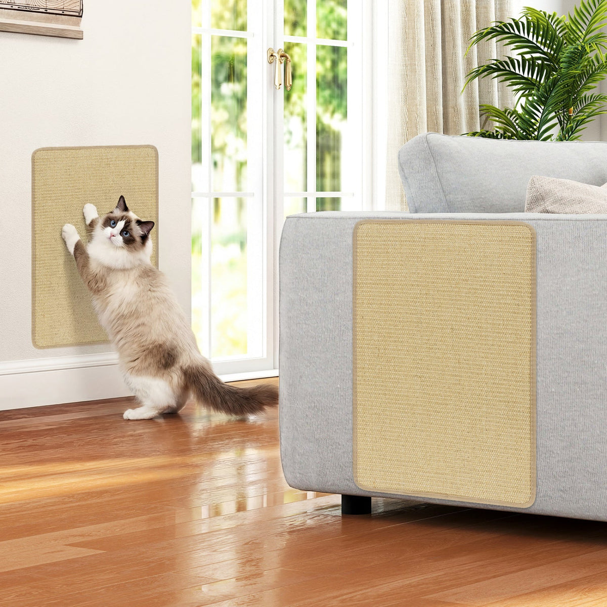 Cat Scratcher Mat Set - 6 Piece Natural Sisal Furniture Protector