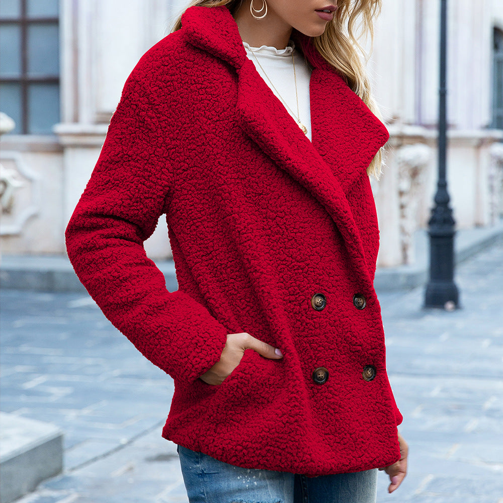 Loose Lapel Fluffy Coat Winter Button Jacket Cardigan Outwear For Women Clothing Sell My Stuff