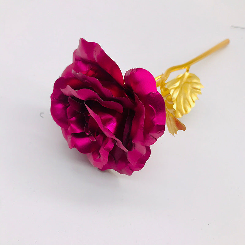 24K Luminous Color Gold Rose Flower Set My Store
