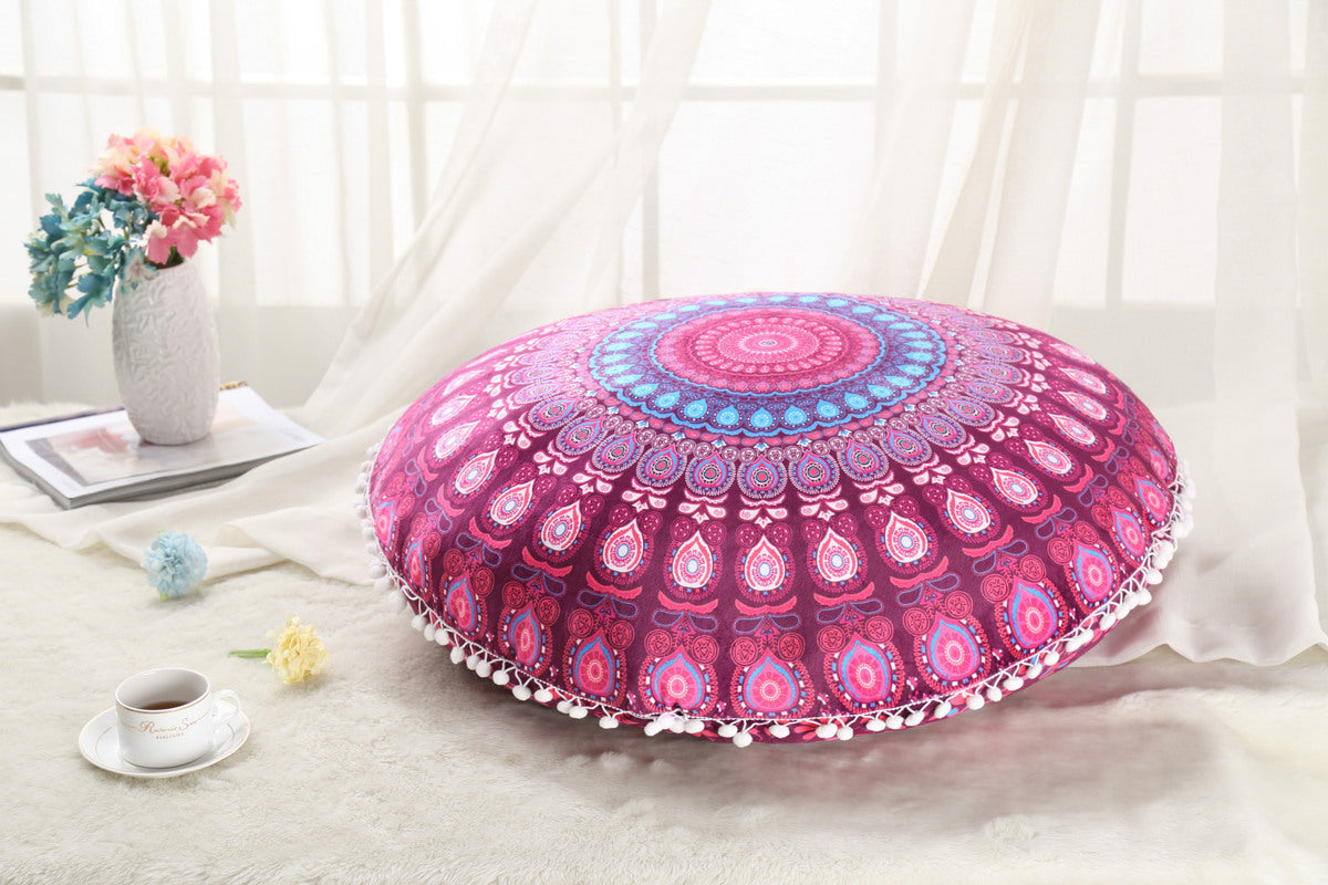 Colorful Mandala Floor Pouf Pillow