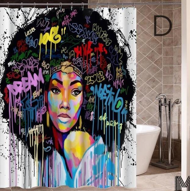 Graffiti Hip Hop African Girl Shower Curtain