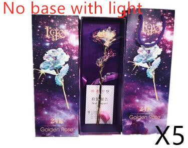 24K Luminous Color Gold Rose Flower Set My Store