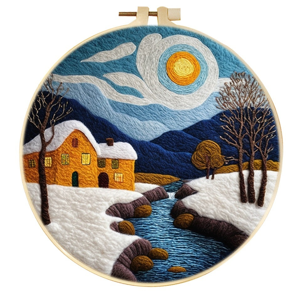 Wool Felt Painting With Embroidery Frame Needle Felt Supplies Suitable For Beginners My Store