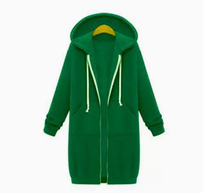 Hooded Long Sleeve Sweater Fleece Long Jacket Sell My Stuff