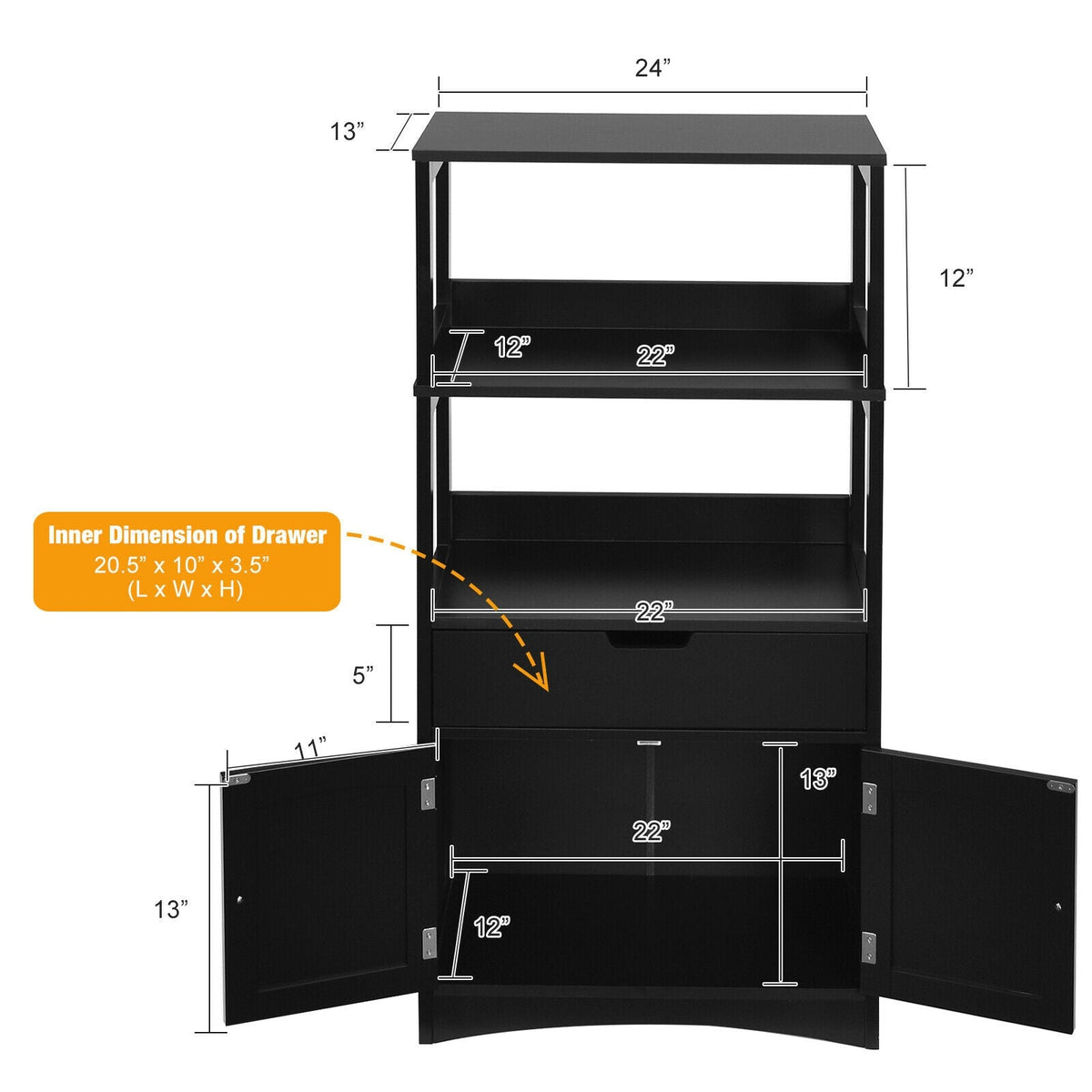 Bathroom Storage Cabinet with Drawer and Shelf Floor Cabinet DirectDeals