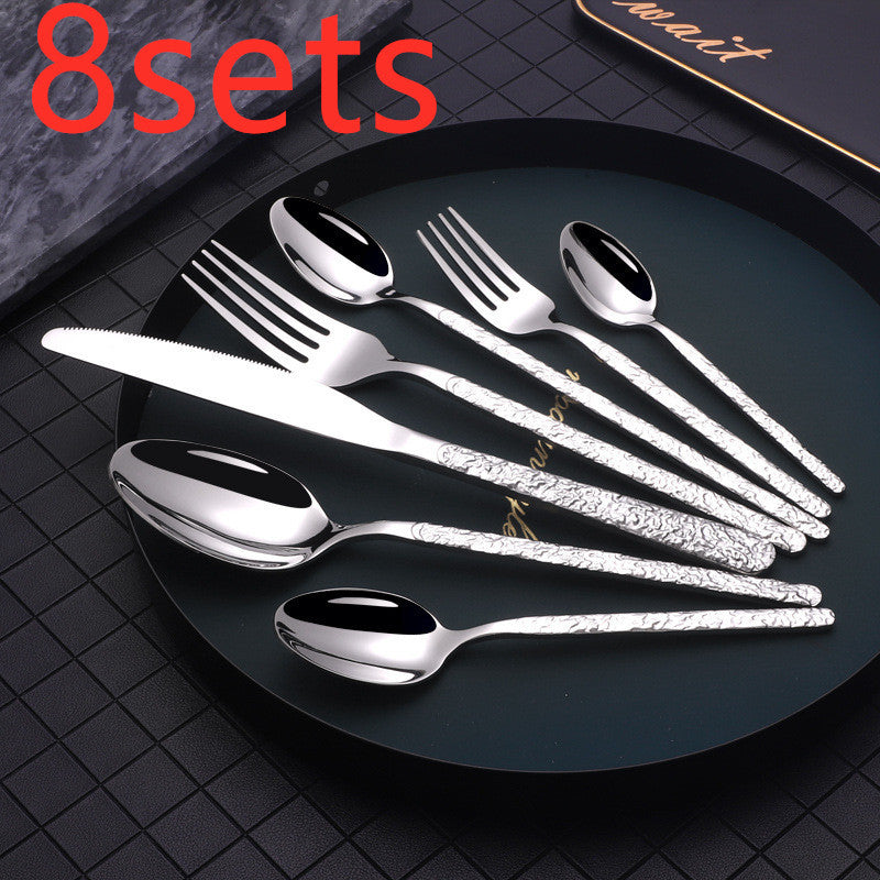 Embossed Handle Steak Cutlery Set