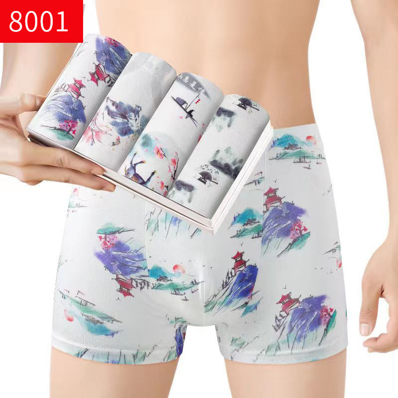 Men's Mid-waist Breathable Boxer Underwear