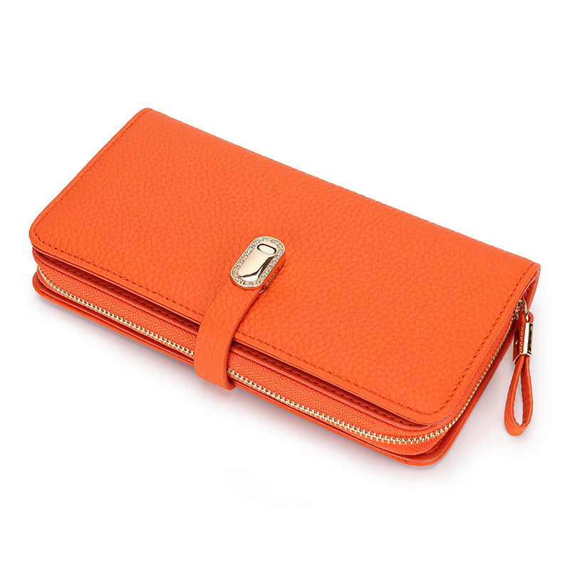 Large Capacity Zipper Handbag with Phone Holder