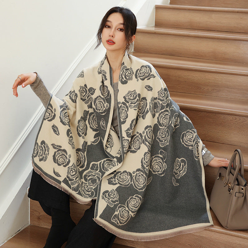 Female Versatile Fashion Thickened Warm Cashmere Scarf My Store