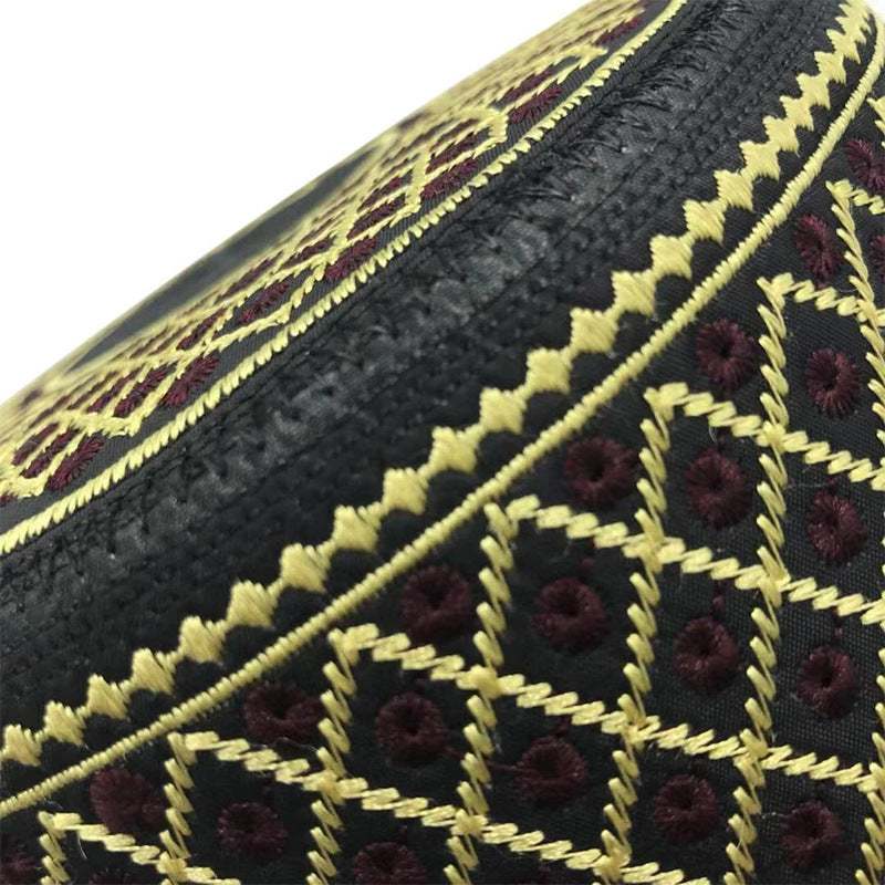 Muslim Cotton Embroidery Islamic Men Prayer Caps