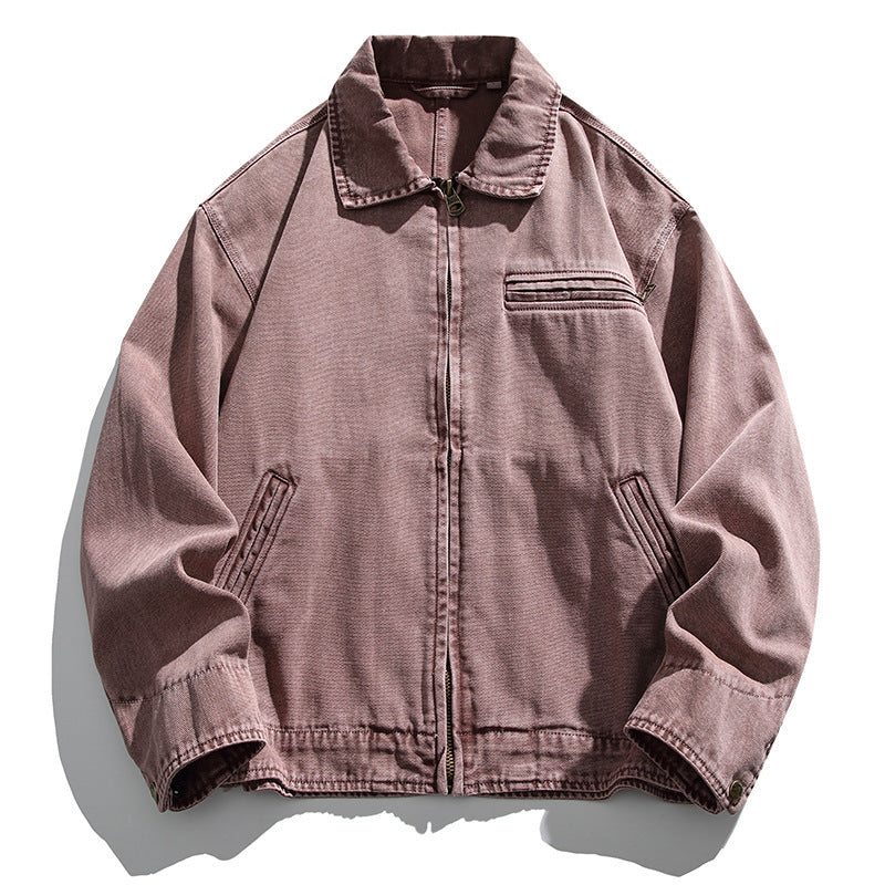 Retro Heavy Washed Overalls Jacket For Men And Women