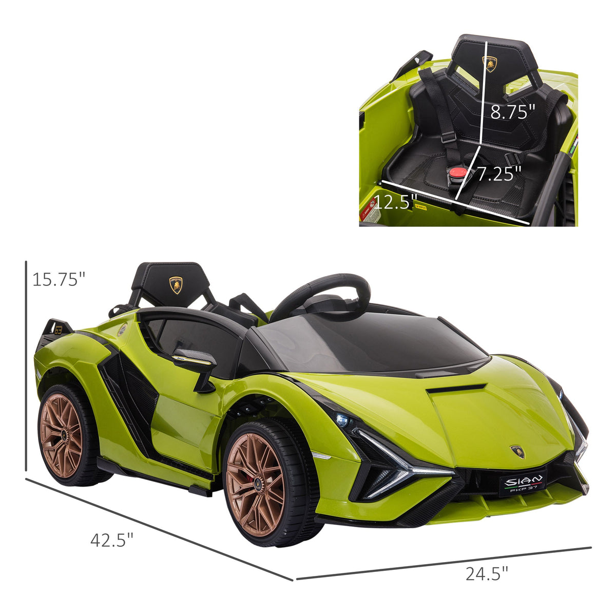 Lamborghini SIAN 12V Kids Electric Ride On Car Toy with Remote Control MagicCars