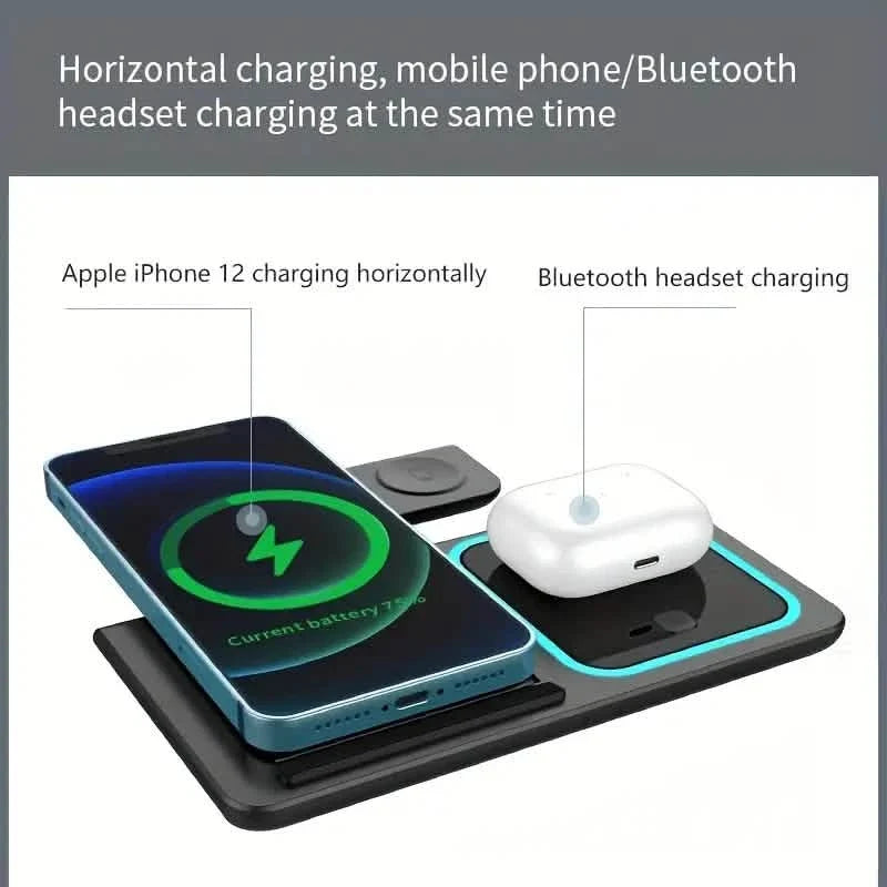 3-in-1 Folding Fast Wireless Charger Station