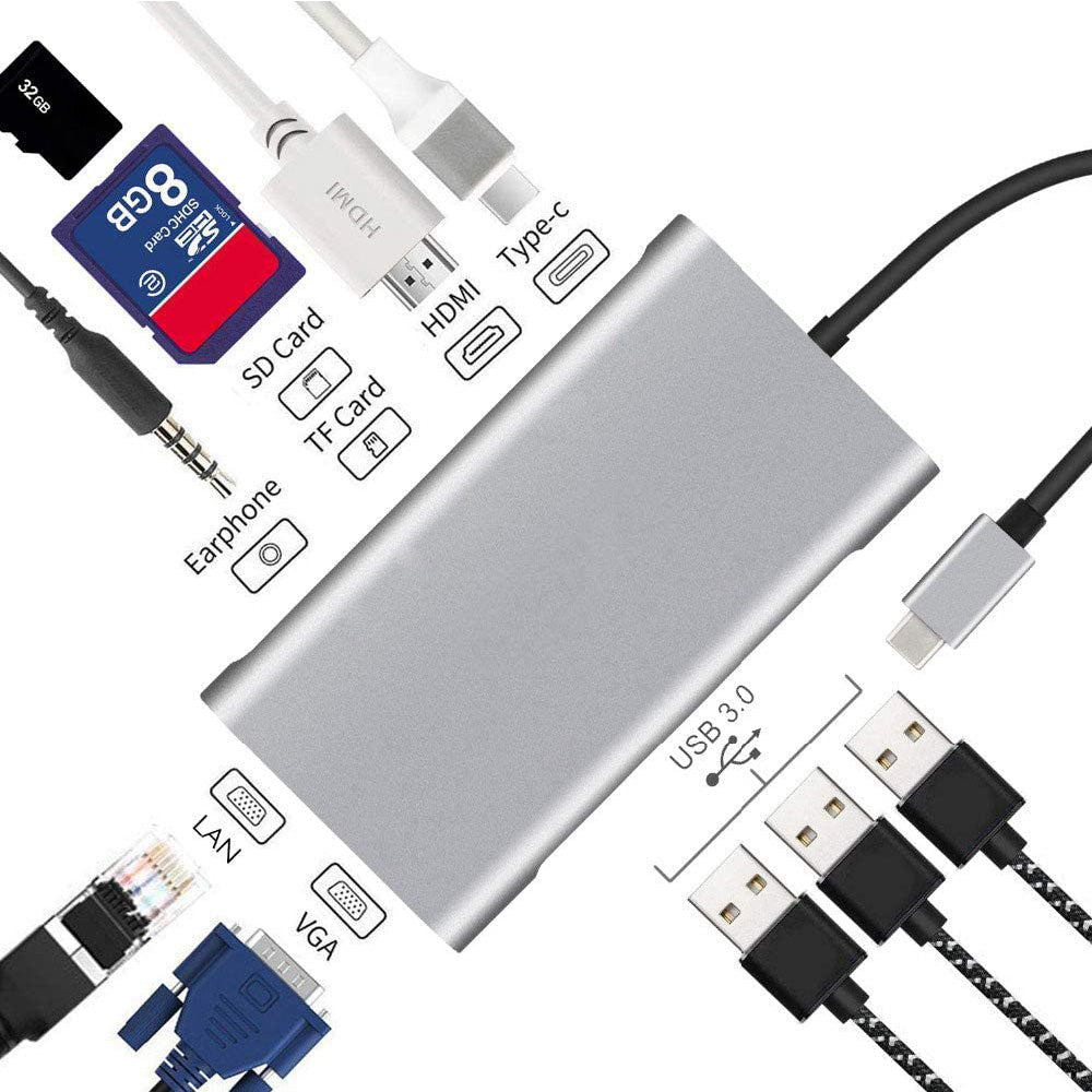 USB Type C to HDMI Ten in one expansion dock usb dock My Store