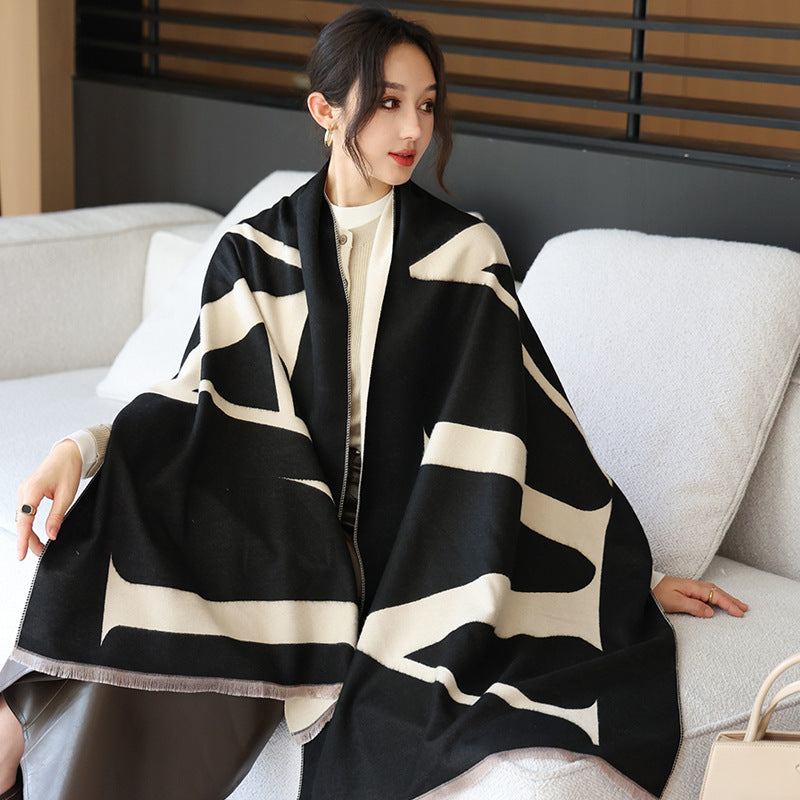 Female Versatile Fashion Thickened Warm Cashmere Scarf My Store