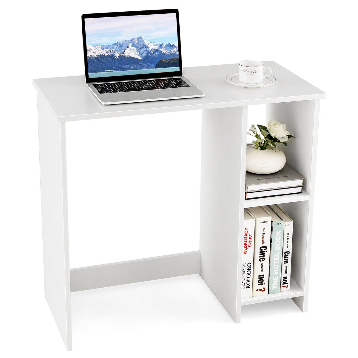 31.5 Inch Modern Home Office Desk with 2 Compartments