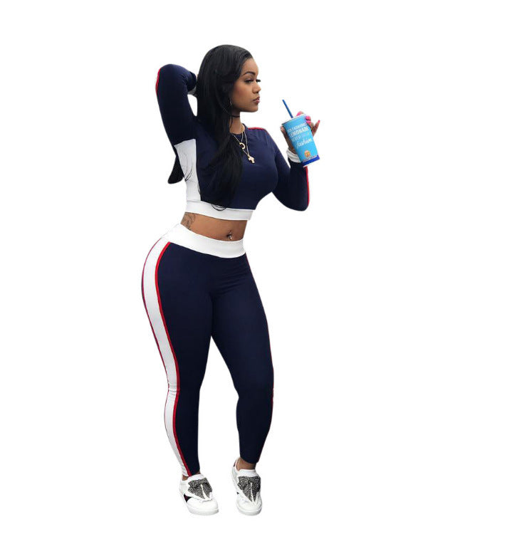 Hot sale big stripe sports suit