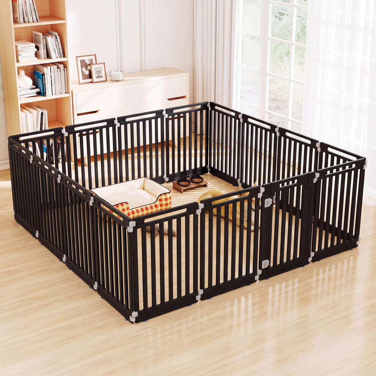 16-Panel Dog Playpen 31.5" Height Indoor Outdoor Pet Gate DirectDeals