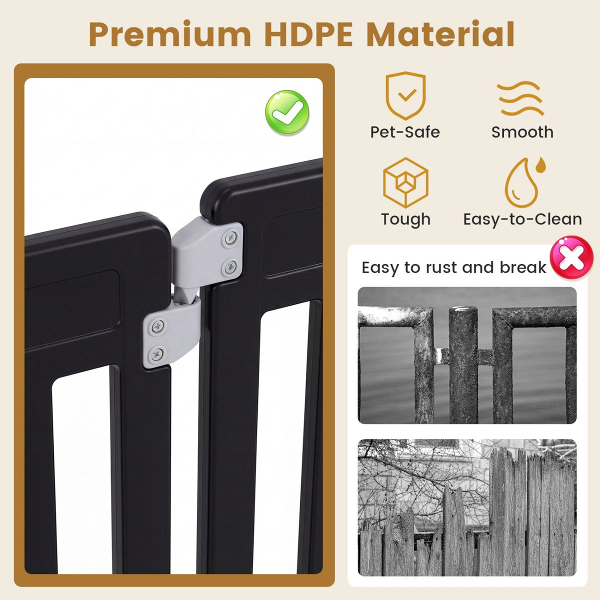 16-Panel Dog Playpen 31.5" Height Indoor Outdoor Pet Gate DirectDeals