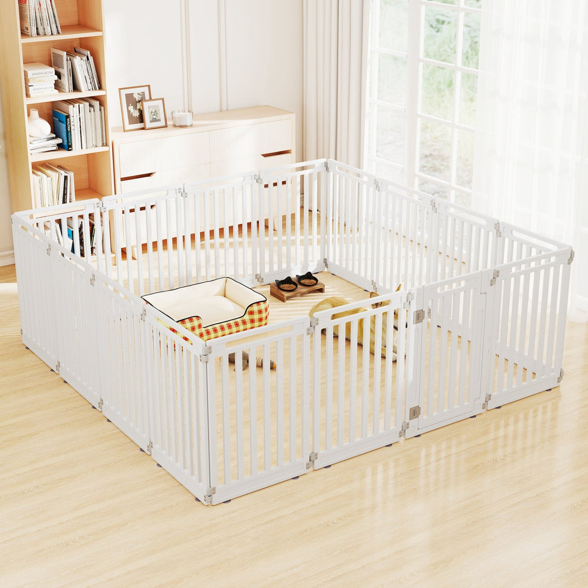 16-Panel Dog Playpen 31.5" Height Indoor Outdoor Pet Gate DirectDeals