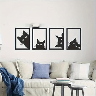 Black Cat Metal Wall Art Decoration Suit My Store