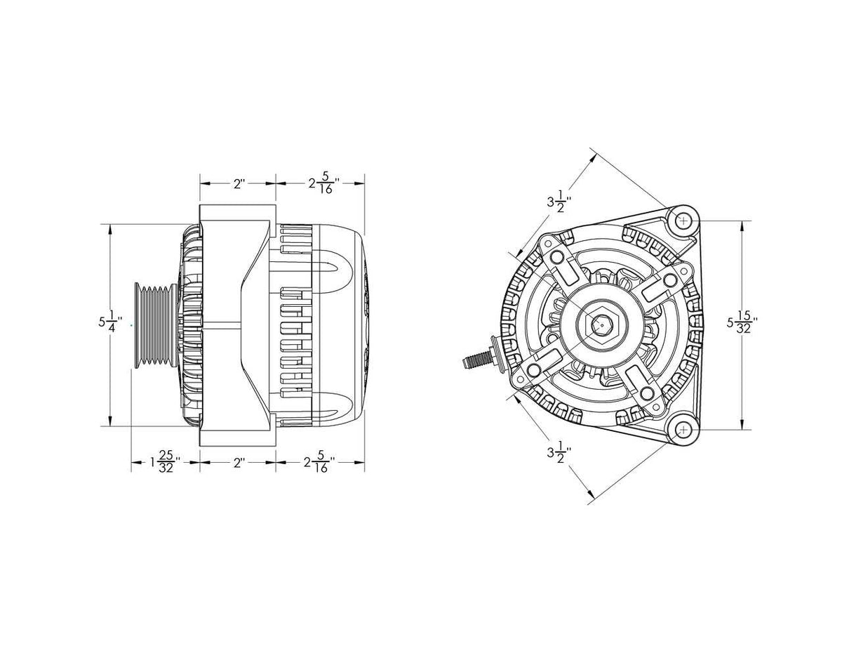 Mechman 320 Amp High Output Racing Alternator for GM Truck LS Brackets - Black