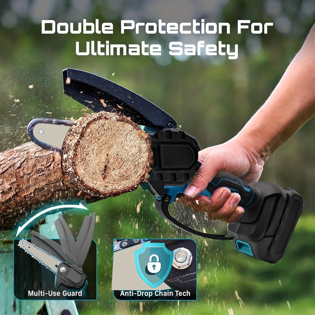 6-inch Cordless Mini Chainsaw – Handheld Electric, Lightweight, Battery-Powered