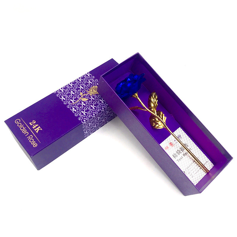 24K Luminous Color Gold Rose Flower Set My Store