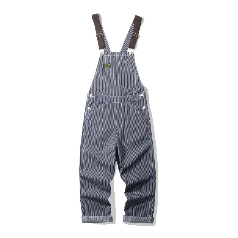Outdoor Canvas Lumberjack Stripe Bib Pants