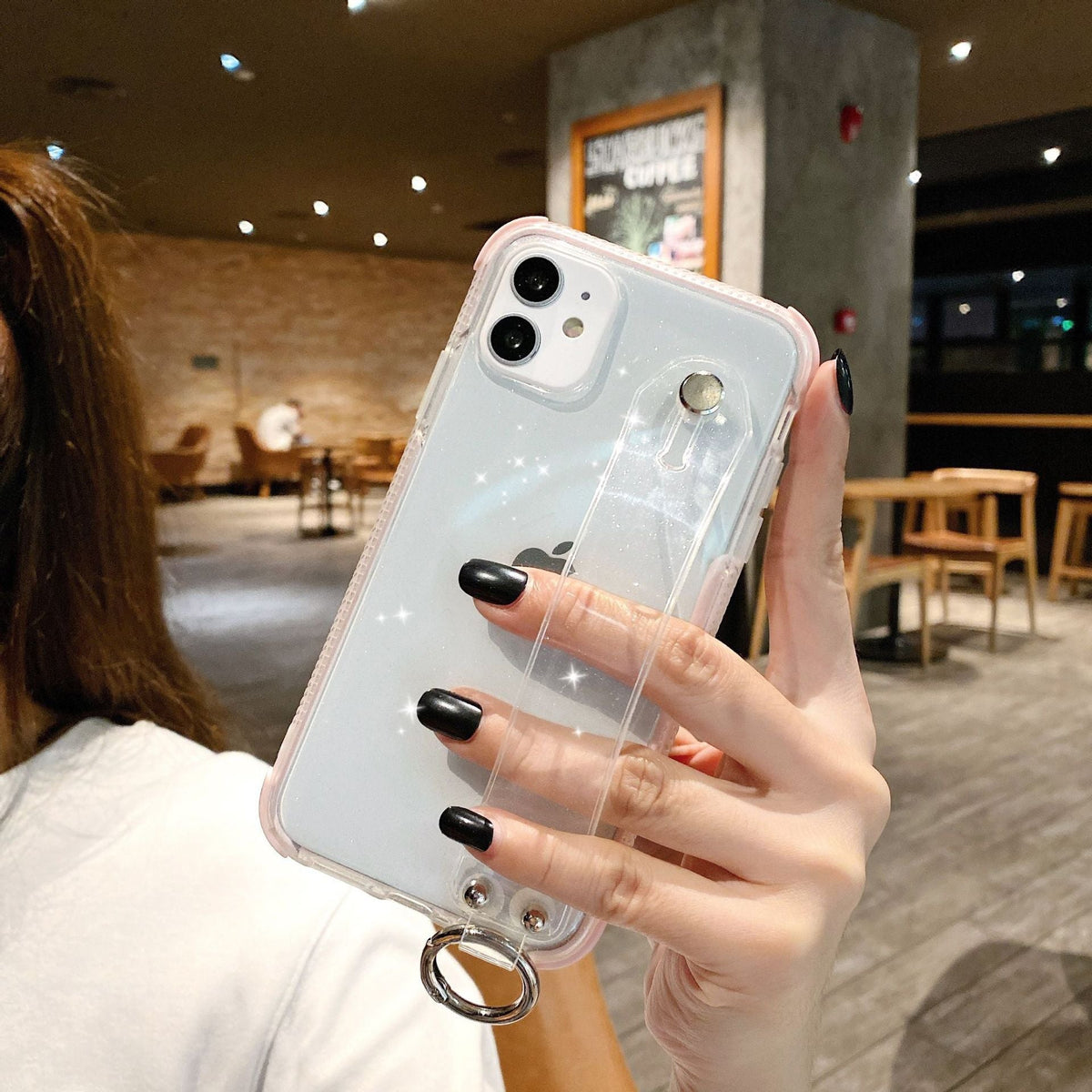 Apple Transparent Flash Powder Anti-Fall Phone Case