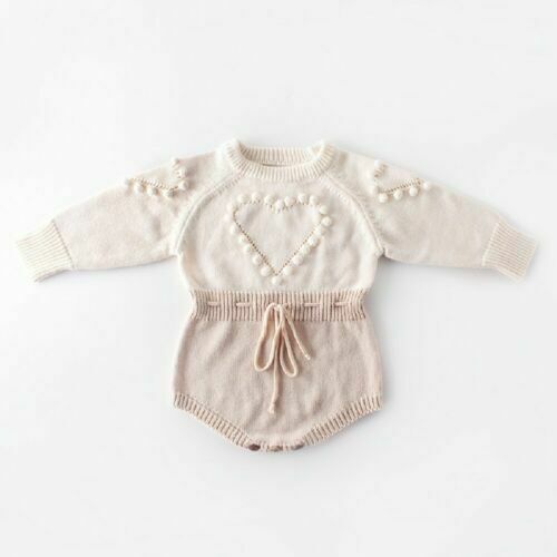 Baby Infant Handmade Love Sweater Knitted Wool Long Sleeve Bodysuit Sell My Stuff